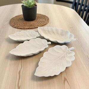 4 Farmhouse stackable Fall Leaf dip bowls